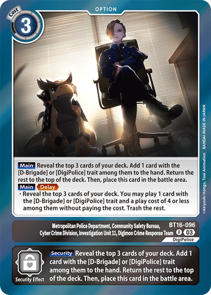 Metropolitan Police Department, Community Safety Bureau, Cyber Crime Division, Investigation Unit 11 - Digimon